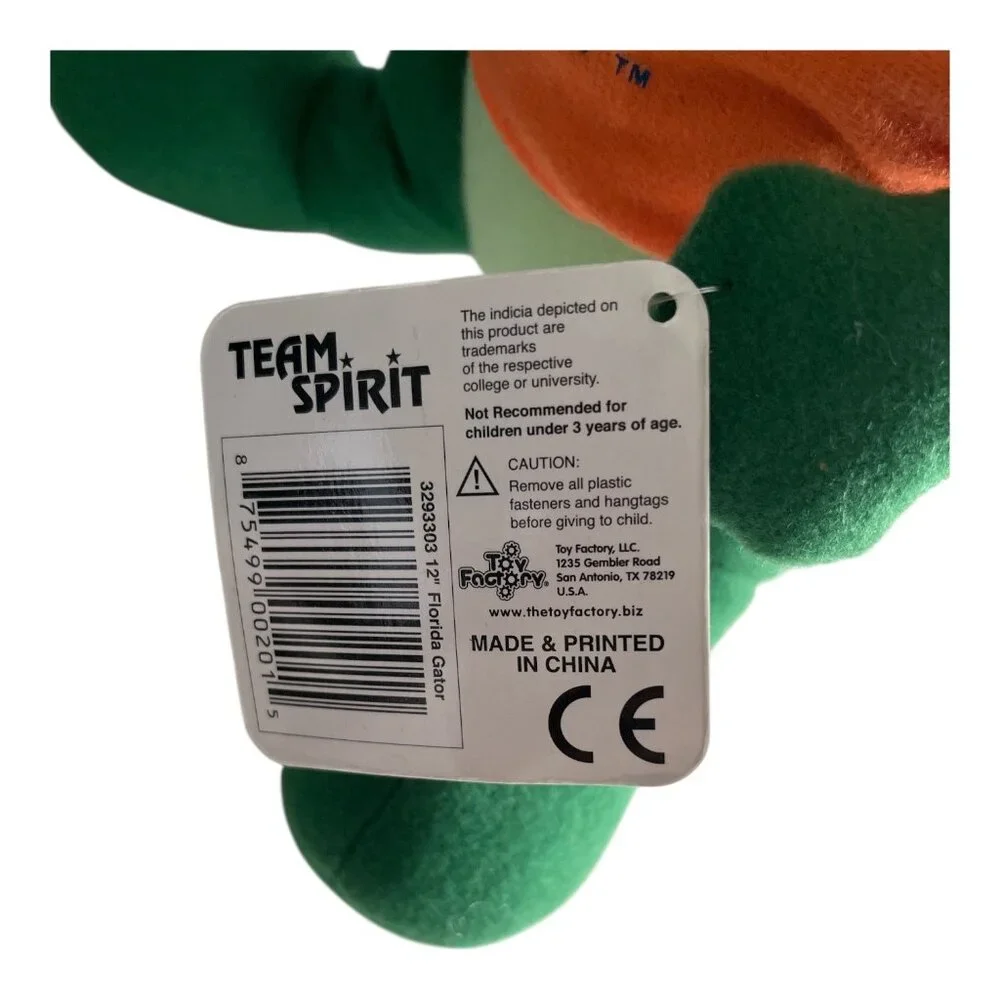 Florida Gators Mascot Plush 12” Team Spirit Toy Factory LLC NWT Collegiate Licen